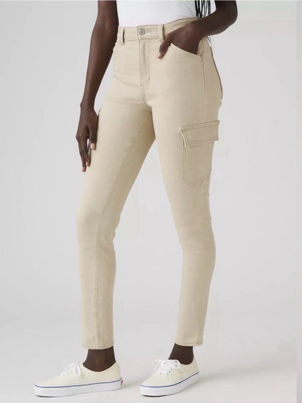 Levi's Beige Skinny Cargo Jeans for Women